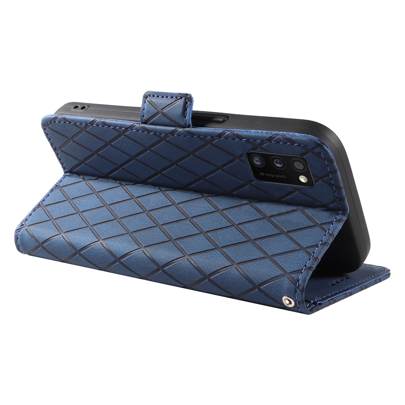 Color Splicing Case for Samsung Galaxy A41 (Global Version) Rhombus Imprinted Leather Wallet Stand Phone Cover Color Splicing Case for Samsung Galaxy A41 (Global Version) Rhombus Imprinted Leather Wallet Stand Phone Cover